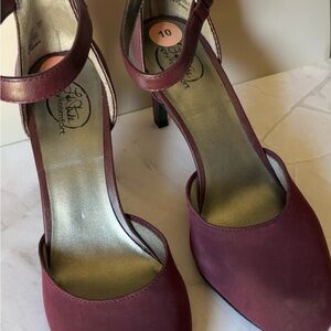 J.Renee Maroon Ankle Strap Heels